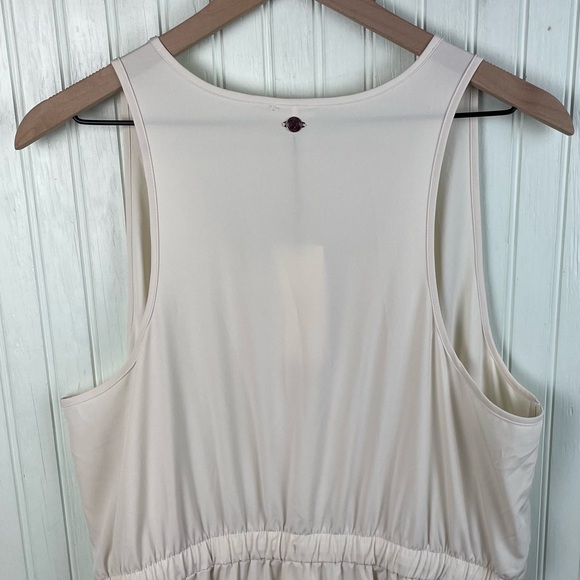 NEW Calia Racerback Midi Dress Birch Women's Size XL Drawstring Waist Athleisure - Picture 9 of 10